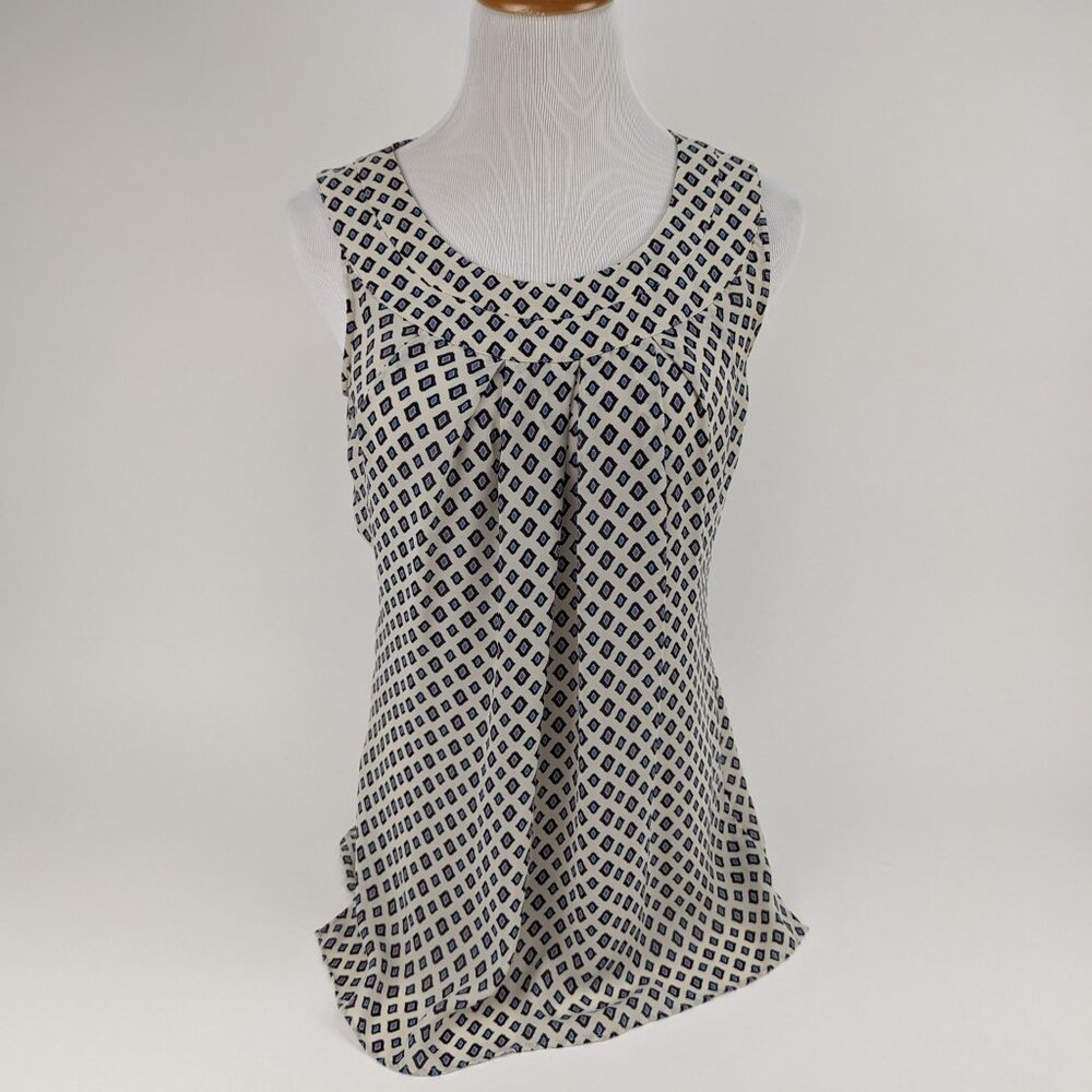 Cabi Dressy Sleeveless Blouse - Cream/blue/black/pink